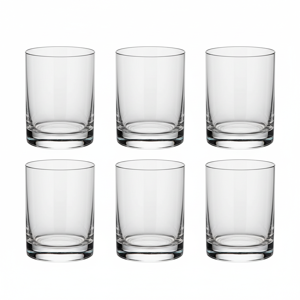 Set de 6 vasos de cristal